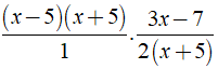 Kết quả của phép tính (x^2 -25) : 2x +10/  3x-7 (ảnh 2)