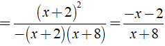 Rút gọn phân thức x^2 + 4x + 4/ 9- (x + 5)^2 được kết quả là ? (ảnh 3)