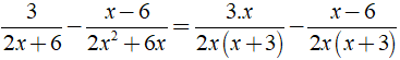 Thức hiện phép trừ phân thức 3/2x+6 - x-6/2x^2+6x được kết quả là ? (ảnh 3)