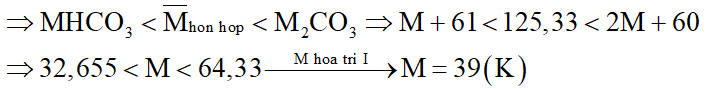 Hòa tan hết 7,52 gam hỗn hợp M2CO3 và MHCO3 vào dung dịch HCl dư, toàn bộ khí CO2 thoát ra được hấp thụ hết bởi lượng tối thiểu dung dịch có chứa 0,06 mol KOH. Bỏ qua sự hòa tan của CO2 trong nước. Phần trăm khối lượng M2CO3 trong hỗn hợp đầu là: (ảnh 3)