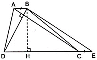 Tính diện tích hình thang, biết hai đường chéo của nó vuông góc với nhau và có độ dài tương ướng là 3,6dm và 6dm. (ảnh 1)