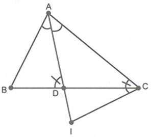 Cho tam giác ABC, AD là tia phân giác của góc A. Chứng minh AD^2 = AB.AC - BD.CD (ảnh 1)