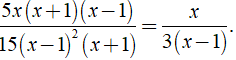 Kết quả của phép tính x^2+x/5x^2-10x + 5 : 3x +3/ 5x-5 được kết quả là ? (ảnh 3)