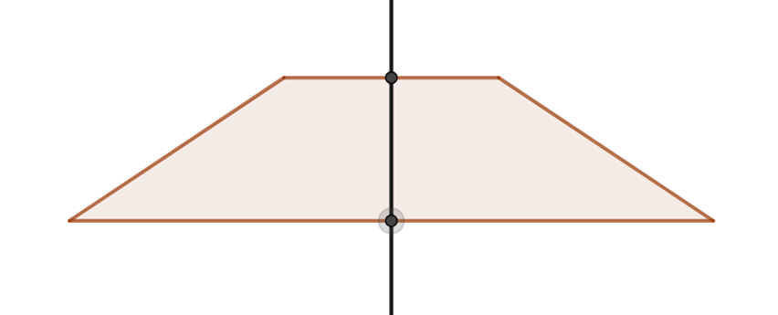 Hãy chọn đáp án đúng. Trục đối xứng của hình thang cân là? (ảnh 1)