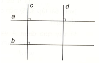 Cho hai đường thẳng phân biệt a, b cùng vuông góc với đường thẳng c; d là một  (ảnh 1)