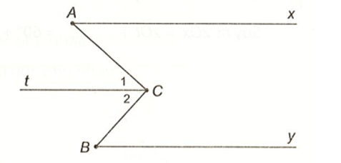 Cho Hình 3.19, trong đó hai tia Ax, By nằm trên hai đường thẳng song song. Chứng minh (ảnh 2)