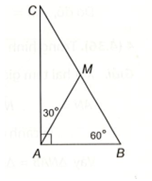Cho tam giác ABC vuông tại A có góc B=60 độ .Trên cạnh BC lấy điểm M sao cho (ảnh 1)