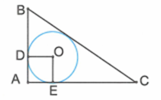 Cho tam giác ABC vuông tại A. Đường tròn (O) nội tiếp tam giác ABC. Tứ giác ADOE là hình gì  (ảnh 1)
