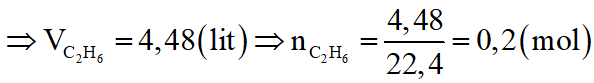 Dẫn từ từ 5,60 lít hỗn hợp Y gồm C2H4 và C2H6 đi vào dung dịch brom thấy dung dịch brom nhạt màu và còn 4,48 lít khí thoát ra. Các thể tích khí đo ở điều kiện tiêu chuẩn. Xác định phần trăm khối lượng các chất trong Y. (ảnh 2)