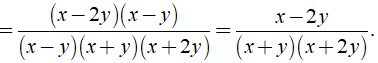b) x^2 - 3xy + 2y^2/ x^3 + 2x^2y - xy^2 - 2y^3 (ảnh 4)