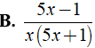 Rút gọn biểu thức  1/x-5x^2 - 25x-15/25x^2 -1 được kết quả là? (ảnh 7)