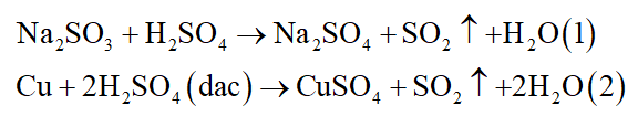 Cho các chất: Cu, Na2SO3, H2SO4. (ảnh 1)