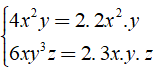 Hai phân thức 1/(4x2y) và 5/(6xy3z) có mẫu thức chung đơn giản nhất là ? (ảnh 1)