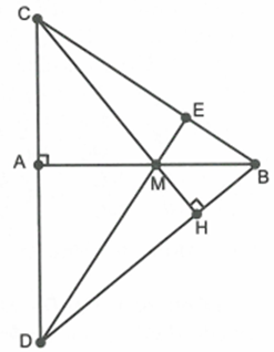 Cho tam giác ABC vuông tại A. Qua B vẽ đường thẳng vuông góc với CM tại H (ảnh 1)