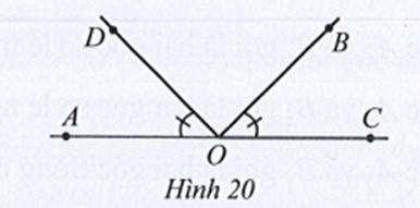 Ở Hình 20 có hai góc AOB và BOC là hai góc kề bù, góc AOB = 3 lần góc BOC, góc AOD = góc BOC.   a) Tính số đo góc BOC.  (ảnh 1)