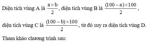 Một mảnh đất hình vuông có cạnh là 100 m. Hãy lập trình nhập vào giá trị  (ảnh 2)