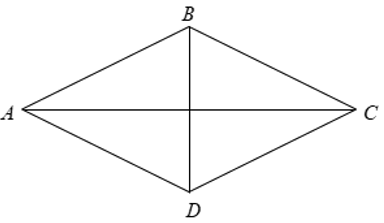 Cho hình thoi ABCD có AB = BC = CD = DA = 4cm và BACˆ = 600. Diện tích của hình thoi ABCD là ? (ảnh 1)