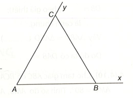 Cho tam giác ABC và cho Bx, Cy lần lượt là các tia đối của các tia Ba, CA. (ảnh 1)