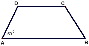 Cho hình thang cân ABCD (như hình vẽ) có góc BAD = 60 độ. Số đo của góc BCD = ? A. 50 độ B. 60 độ (ảnh 2)