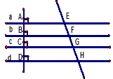 Cho hình dưới đây, trong đó các đường thẳng a,b,c,d song song với nhau. Nếu các đường thẳng (ảnh 1)