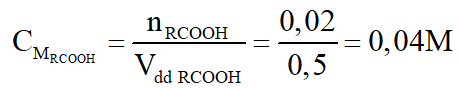 Trung hòa 500ml dung dịch axit hữu cơ đơn chức X có công thức RCOOH cần dùng 200ml dung dịch NaOH 0,10M. Cô cạn dung dịch sau trung hòa thu được 1,92 gam muối khan. Trong dung dịch có: (ảnh 3)