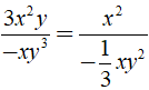 Chứng minh các phân thức sau bằng nhau  a) 3x^2y/-xy^3 = x^2/-1/3xy^2 (ảnh 2)