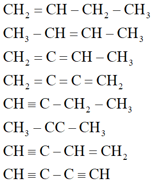 Có bao nhiêu hidrocacbon mạch hở khi cộng hiđro dư (Ni, to) tạo thành butan (CH3 – CH2 – CH2 – CH3)? (ảnh 1)