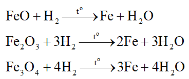 Để khử hoàn toàn 17,6 gam hỗn hợp gồm Fe, FeO, Fe2O3, Fe3O4 cần dùng vừa đủ 2,24 lít H2 (đktc). Xác định khối lượng Fe thu được. (ảnh 1)