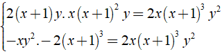 b) 2(x+1)y/ -xy^2 = -2(x+1)^3 /x(x+1)^2y (ảnh 3)