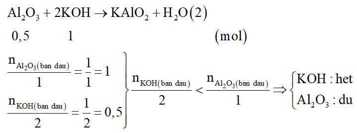 Có 5 hỗn hợp, mỗi hỗn hợp gồm 2 chất rắn có số mol bằng nhau: Na2O và Al2O3; Ba và NaCl; Ag và Cu(NO3)2; K và Al2O3; BaSO4 và CaCO3. Số hỗn hợp có thể tan hoàn toàn trong nước (dư) là: (ảnh 7)