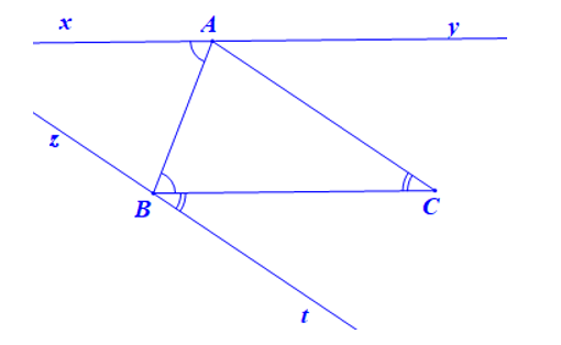 a) Cho tam giác ABC. Hãy nêu cách vẽ đường thẳng a đi qua đỉnh A và song song với BC, (ảnh 2)