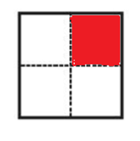 A) gấp một mảnh giấy hình vuông để chia mảnh giấy thành bốn phần bằng nhau. Ví dụ: (ảnh 2)