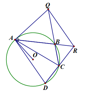 Cho tứ giác ABCD nội tiếp (O) và AB = BD  tiếp tuyến của (O) tại A cắt đường (ảnh 1)