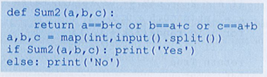 Tổng hai số Xây dựng hàm kiểm tra với 3 số a, b, c cho trước, trả về giá trị  (ảnh 1)