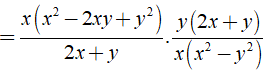 b) x^3 -2x^2y +xy^2/2x + y . 2xy + y^2/x^3-xy^2 (ảnh 3)