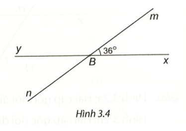 Cho Hình 3.4, biết góc xBm=36 độ  Tính số đo các góc còn lại trong hình vẽ. (ảnh 1)