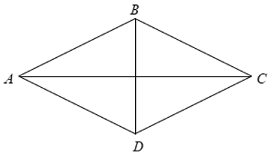 Cho hình thoi ABCD có chu vi bằng 40cm và đường chéo BD = 8cm. Diện tích của hình thoi là ? (ảnh 1)