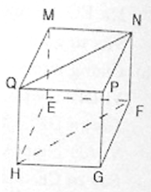 Cho hình hộp chữ nhật MNPQ.EFGH a) Tìm giao tuyến của hai mặt phẳng (MNFE) (ảnh 1)