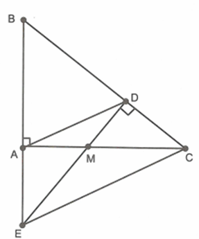 Cho tam giác ABC vuông ở A, điểm M... Chứng minh rằng AB/AE = AM.AC (ảnh 1)