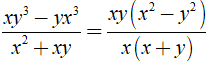 b) xy^3 - yx^3/ x^2 + xy (ảnh 2)