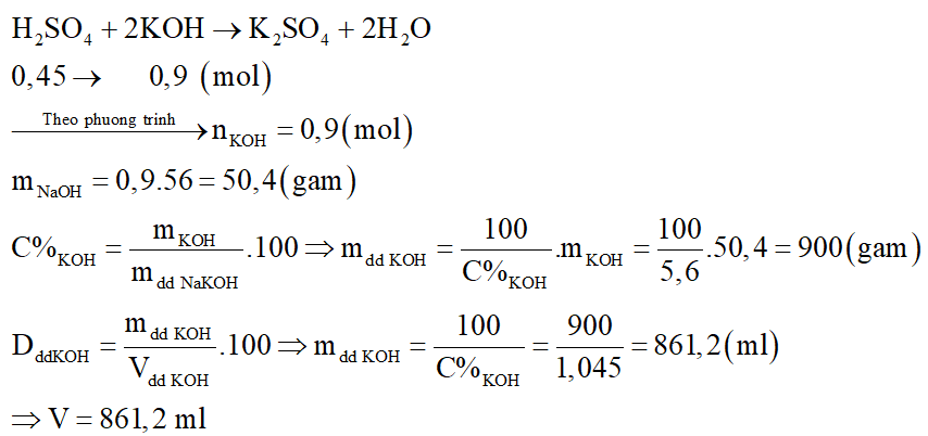 Trung hòa 300ml dung dịch H2SO4 1,5M bằng m gam dung dịch NaOH 40%. (ảnh 2)