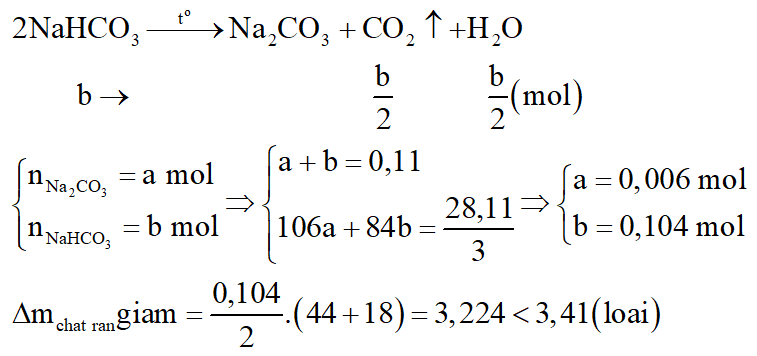 Hỗn hợp X có khối lượng 28,11 gam gồm hai muối vô cơ R2CO3 và RHCO3. Chia X thành 3 phần bằng nhau: (ảnh 2)