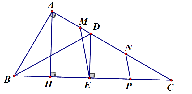 Cho tam giác ABC vuông tại A, có AB = 6cm, AC = 8cm  a) Giải tam giác vuông (ảnh 1)