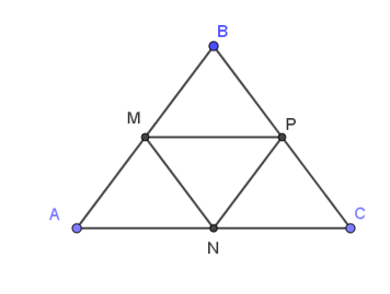 Cho tam giác ABC đều cạnh 4a. Gọi M, N, P lần lượt là trung điểm của AB, AC, BC (ảnh 1)