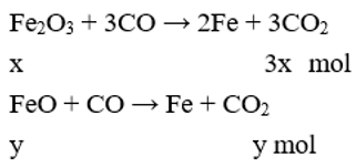 Một hỗn hợp X gồm Fe2O3, FeO và Al2O3 có khối lượng là 9,02 gam, trong đó Al2O3 chiếm 5,1 gam. Cho X phản ứng với lượng dư CO,đun nóng. Sau khi phản ứng kết thúc, ta được chất rắn Y và hỗn hợp khí gồm CO và CO2. Cho hỗn hợp khí này qua nước vôi trong thu được 5 gam kết tủa. Lọc tách kết tủa, dung dịch còn lại đem đun nóng thu thêm được 1 gam kết tủa nữa. Phần trăm khối lượng của oxit sắt có phân tử khối nhỏ hơn trong hỗn hợp ban đầu gần nhất với (ảnh 1)