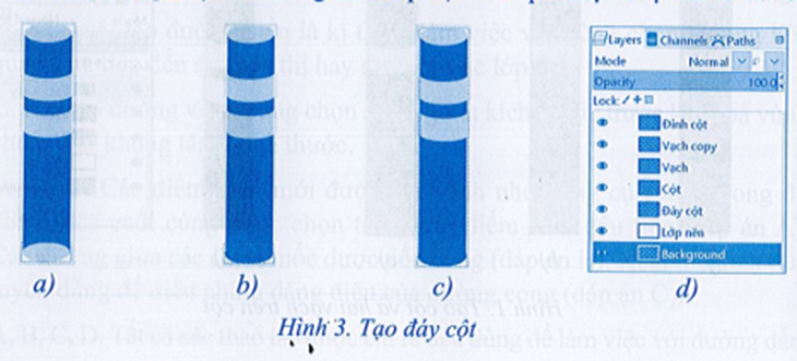 Hình 5 mô phỏng một dãy cột dùng để giăng dây trên hè phố hoặc cho một khu vực (ảnh 5)