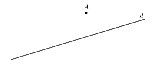 Cho điểm A và đường thẳng d không đi qua A. Hãy vẽ đường thẳng d' đi qua A và song song với d. (ảnh 1)