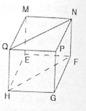 Cho hình hộp chữ nhật MNPQ.EFGH a) Tìm giao tuyến của hai mặt phẳng (MNFE) và (QNFH). b) Chứng minh: QH ⊥ mp(EFGH) (ảnh 1)