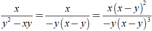 b) x^3 / x^3 - 3x^2y + 3xy^2 - y^3 và x/ y^2 -xy (ảnh 3)
