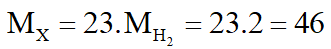 Đốt cháy 23 gam chất hữu cơ X thu được sản phẩm gồm 44 gam CO2 và 27 gam H2O. Xác định công thức phân tử của X, biết tỉ khối hơi của X so với hiđro là 23. (ảnh 1)